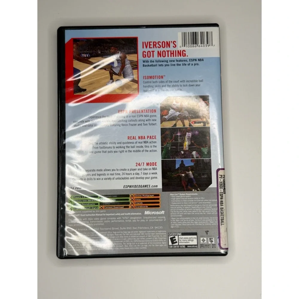 ESPN NBA Basketball 2K4 Xbox Manual Included